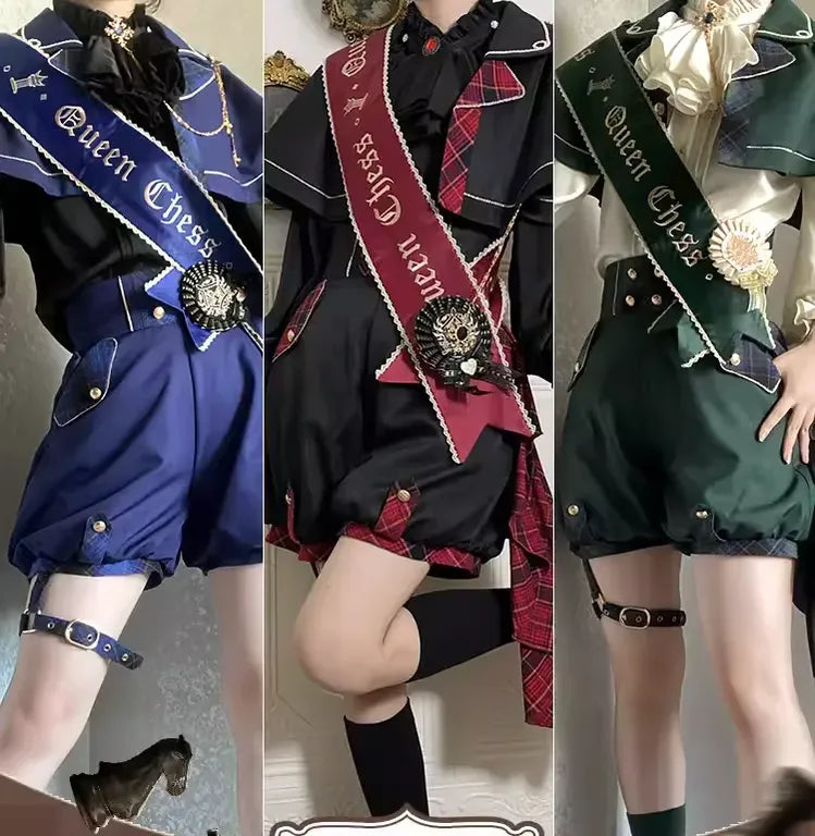 Forest Fluorescent Carps - Queen's Chess - Ouji Lolita Cape Shirt & Shorts Set
