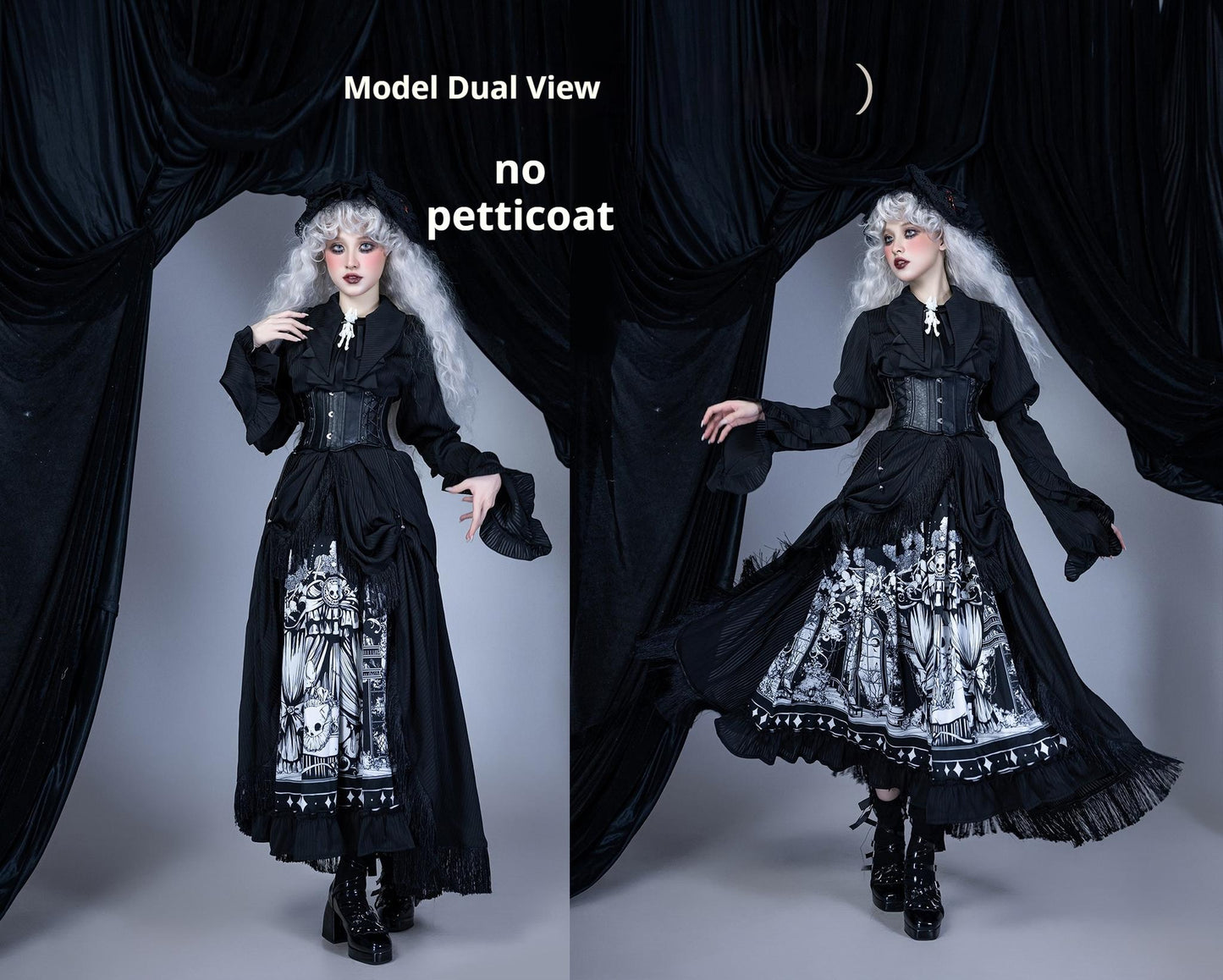 Caged Bird Hotel - Bone Theater - Halloween Gothic Lolita Fashion Shirt Skirt