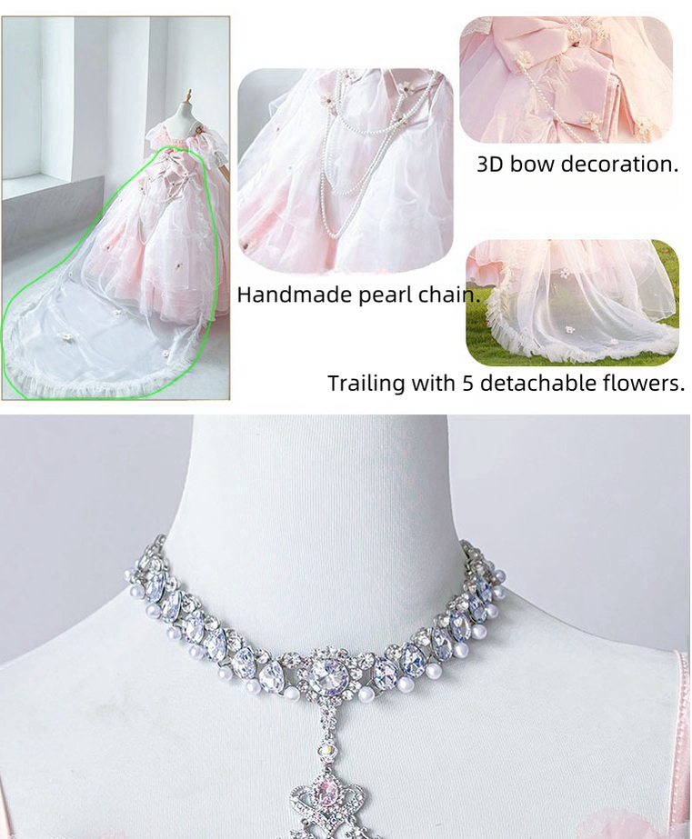 Daydream Whisper - Misty Rose Sea - Plus Size Wedding Lolita JSK with Puffy Tiered Skirt