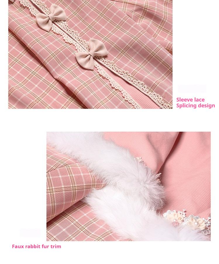 Youpairui - Helford - Sweet Coordinated Lolita Suit Pink Plaid Lolita SK Set