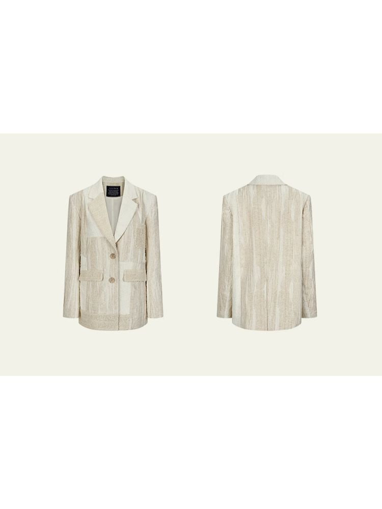 Cotton and Linen Patchwork Blazer【s0000008178】