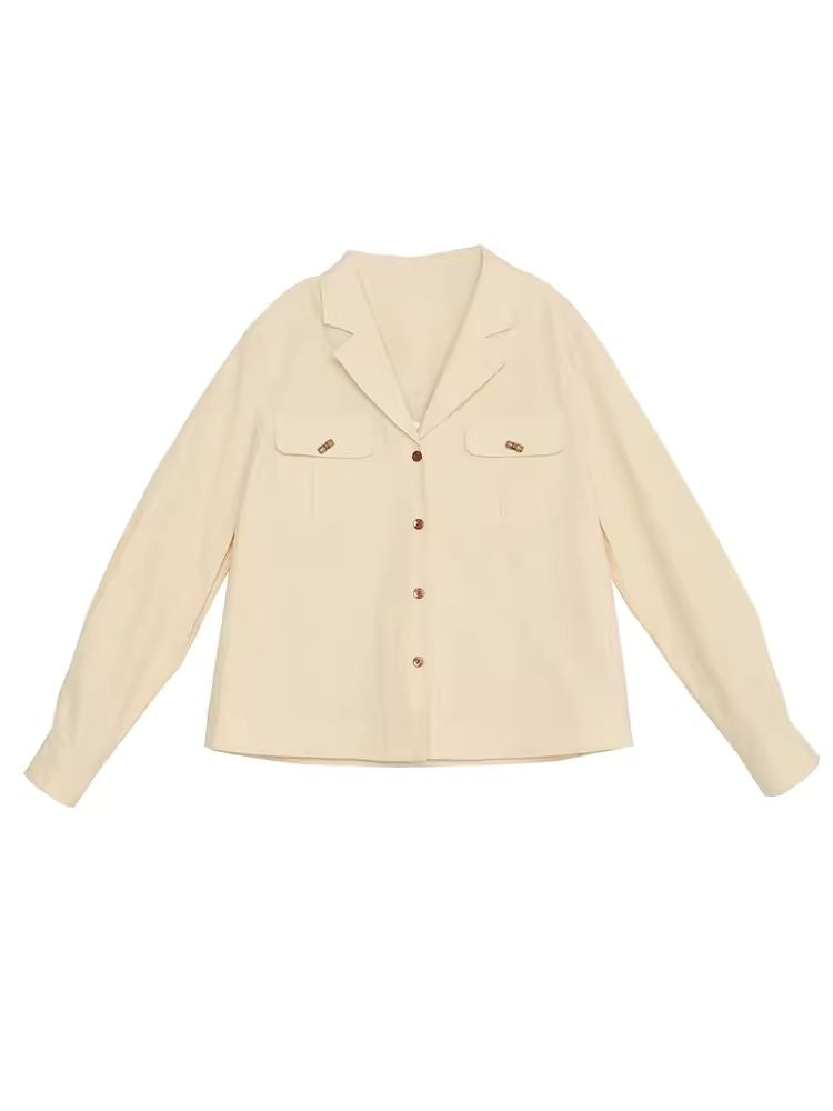 Suit Collar Loose Pocket Shirt【s0000007497】