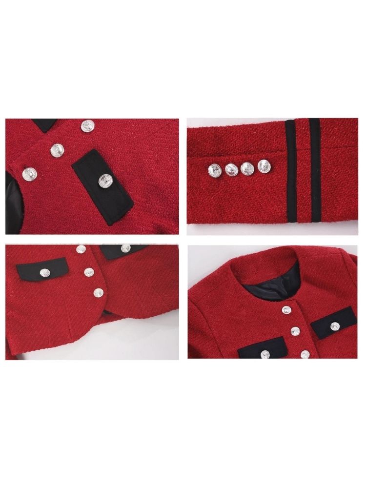 Girl red short style jacket【s0000004549】