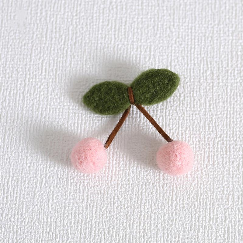 Xiaogui - Handmade Kawaii Wool Felt Cherry Clips