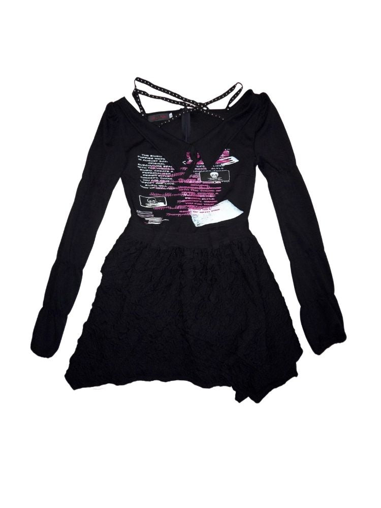 Rebel punk code graffiti irregular dress【s0000007721】