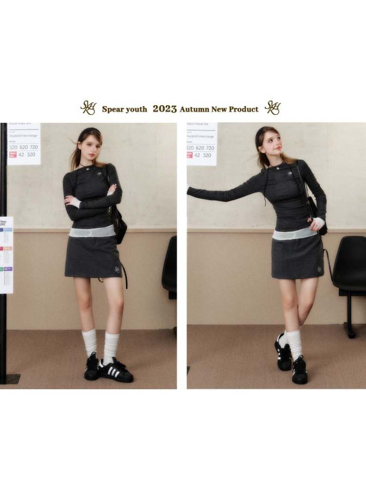 Color Block Faux Two Piece Slim Fit T-Shirt【s0000006480】