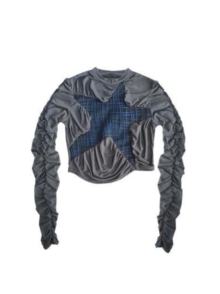 Original design mesh pleated tops【s0000003013】