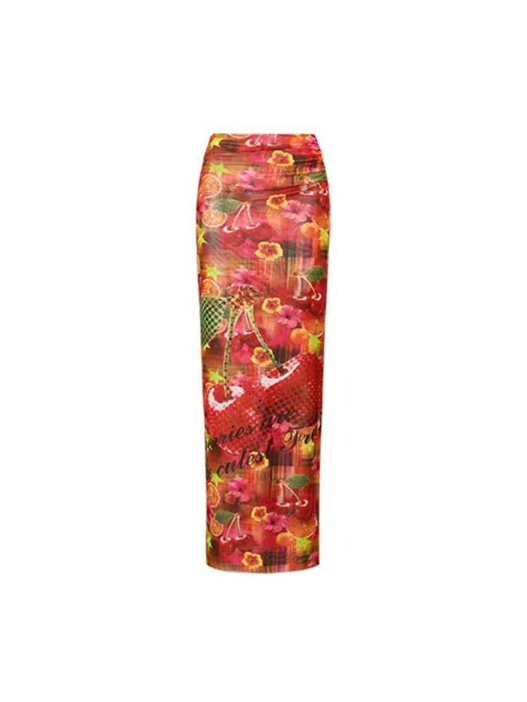 Summer Fruit Print Millennial Cheongsam Set【s0000009151】