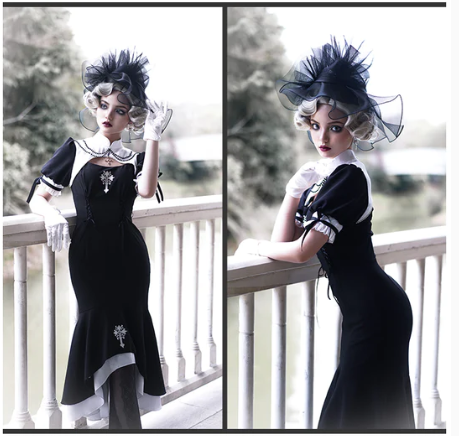 With PUJI - Prayer of the Dead - Gothic Nun Lolita OP Dress