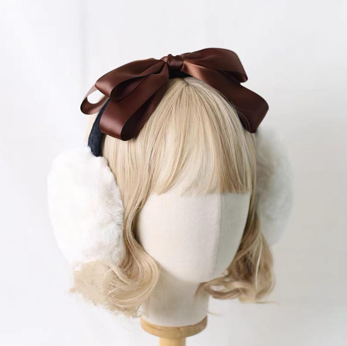 Xiaogui - Winter Lolita Earmuff Bow Plush Earmuff Ear Protector