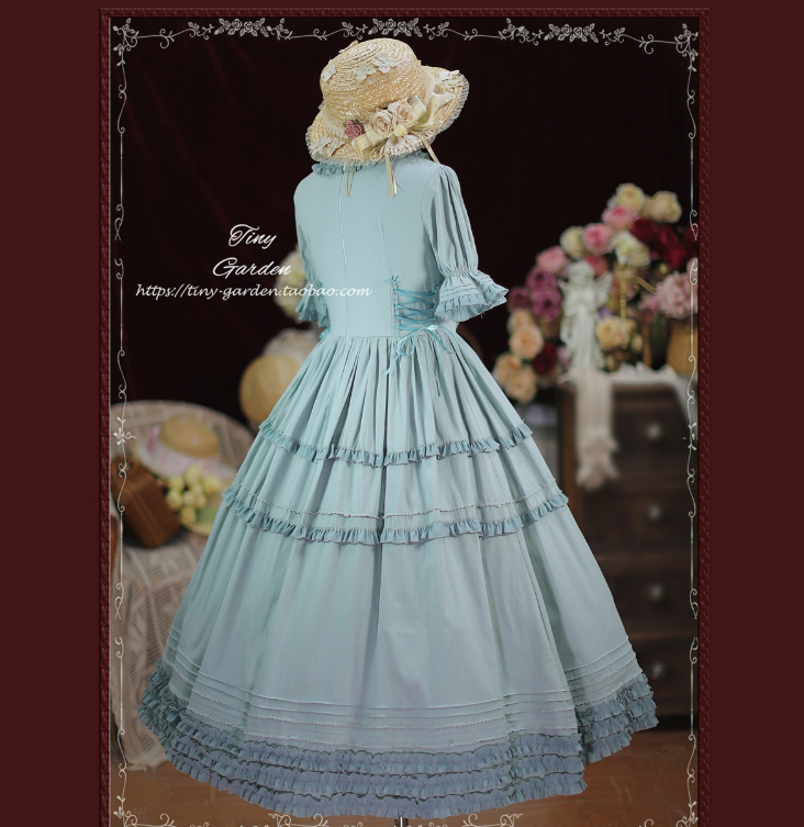 Tiny Garden - Vintage Prom - Elegance Pin Tucks Lolita OP Dress