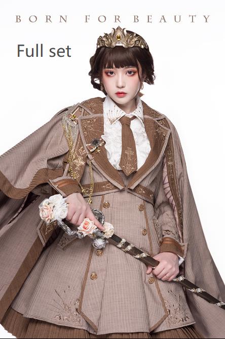 Youpairui - Sheffield - British-style Khaki Ouji Lolita Set