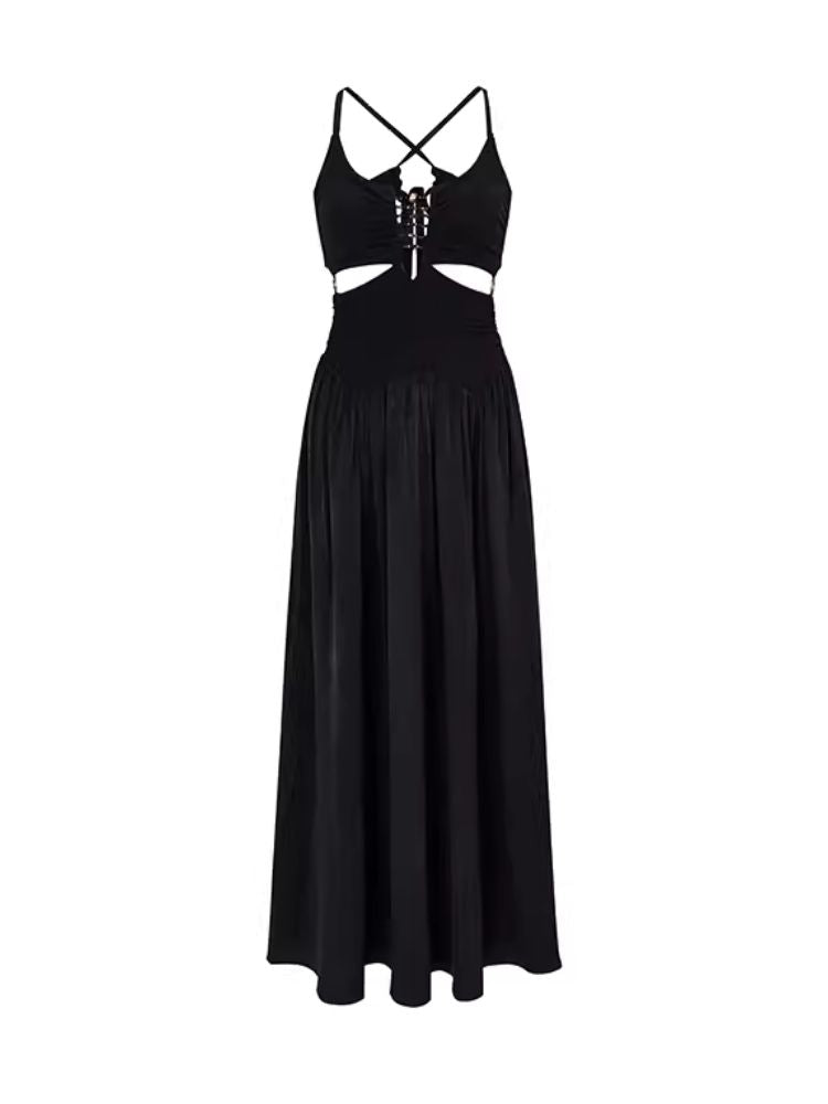 Hollow Out Backless Holiday Dress【s0000008174】