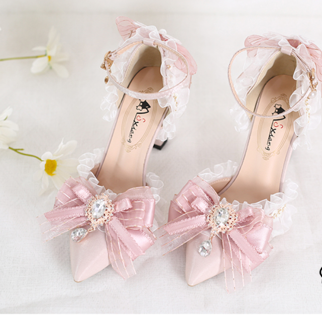 Xiaogui - Wedding Lolita Pointed Toe High Heels Shoes