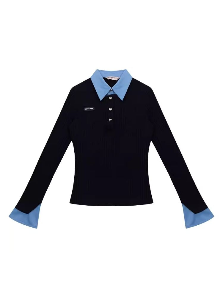 Slim Polo Neck Knit Sweater【s0000006147】