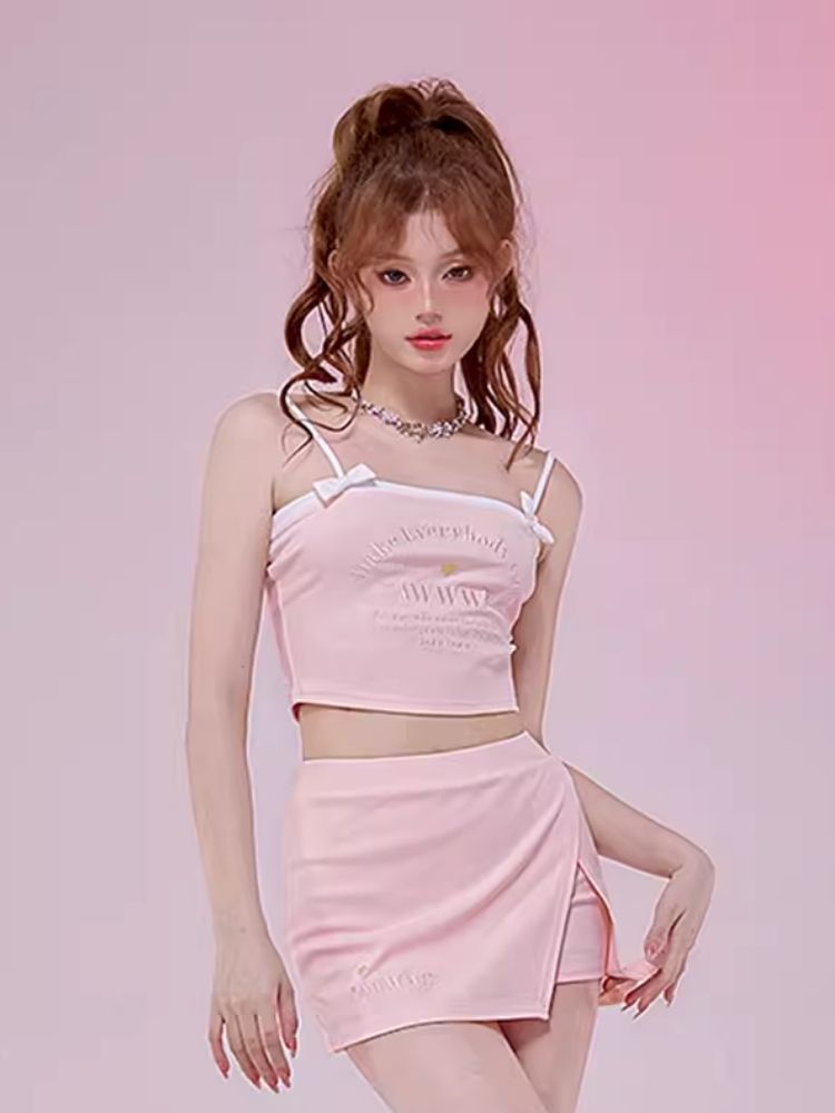 Small Camisole Halter Pants Skirt Set【s0000006609】