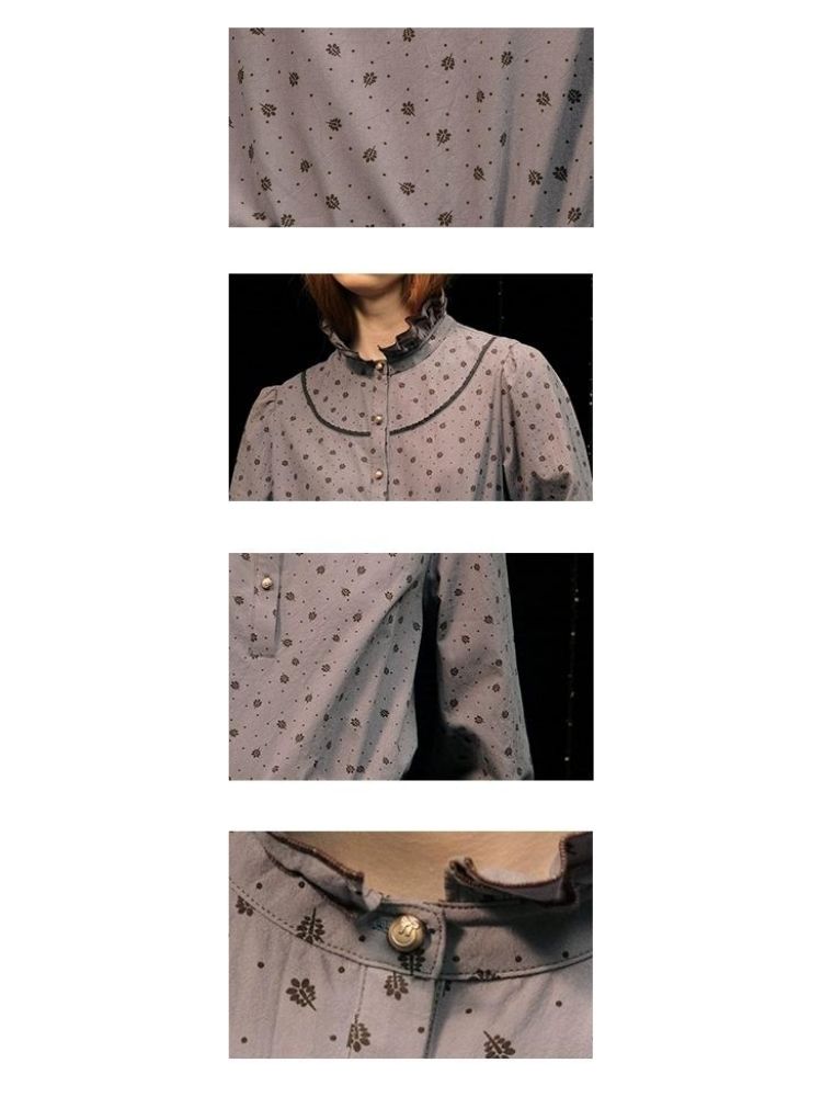 Lace Collar Hyacinth Long Sleeve Shirt【s0000005945】