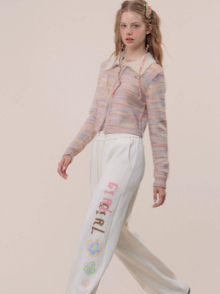 Colorful striped long sleeve knit cardigan【s0000003756】