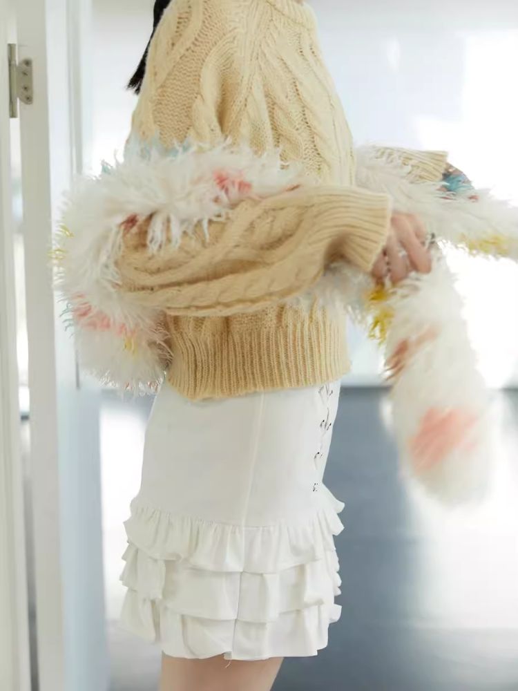 Rainbow Candy Styled Shaggy Plush Scarf【s0000006252】