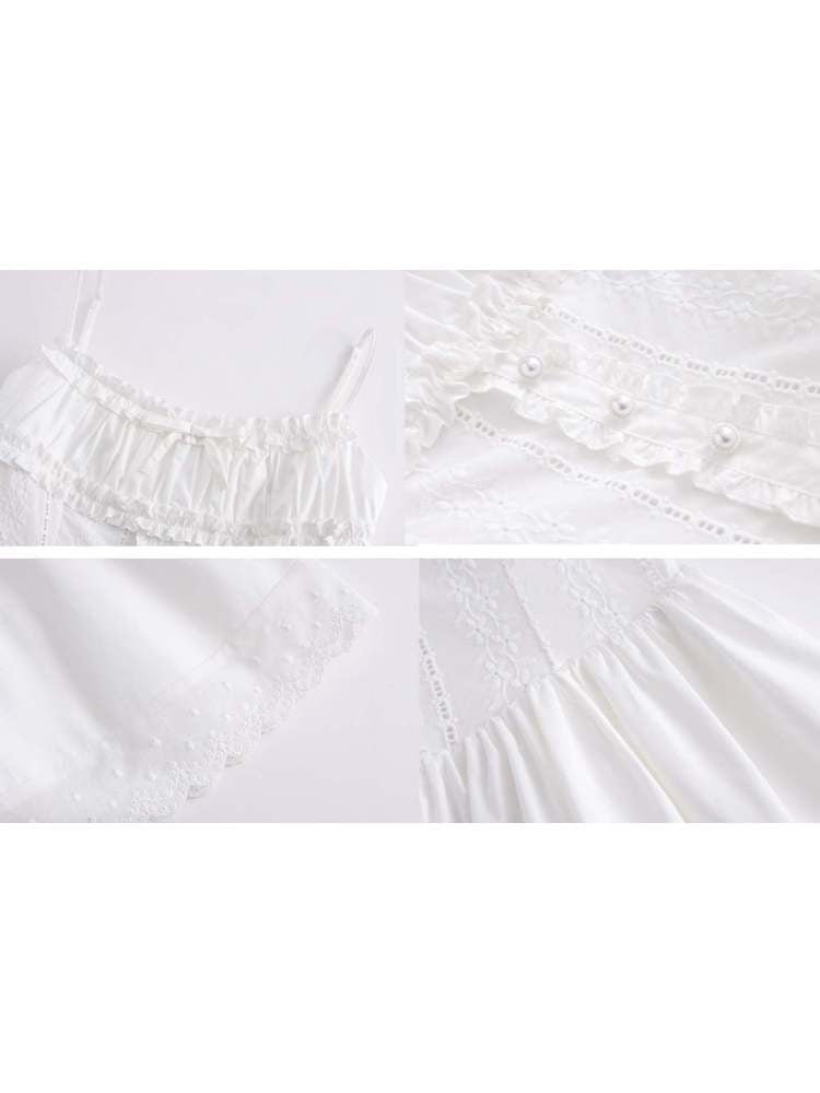 Cami Lace Embroidery Ballet Dress & Knit Cardigan【s0000007369】