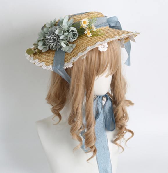 Xiaogui - Elegant Lolita Flower Bow Lace Sunhat