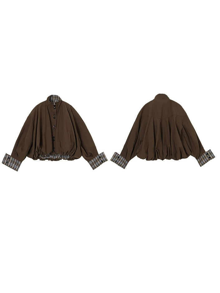 Reversible Balloon Gather Big-Silhouette Volume Jacket