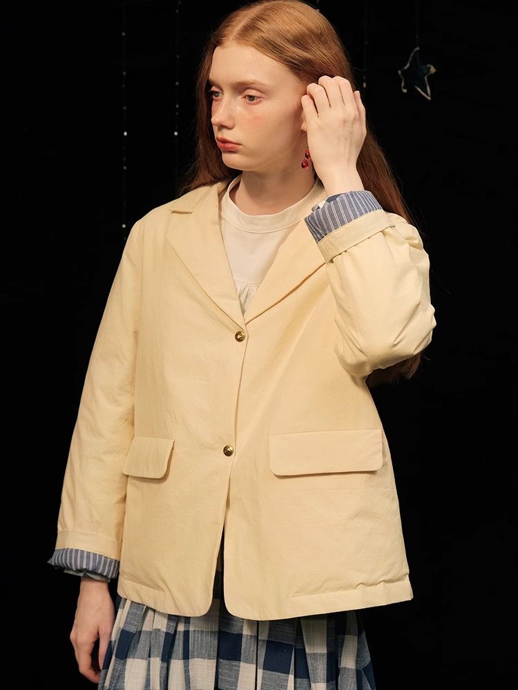 Cotton and linen down suit【s0000005942】