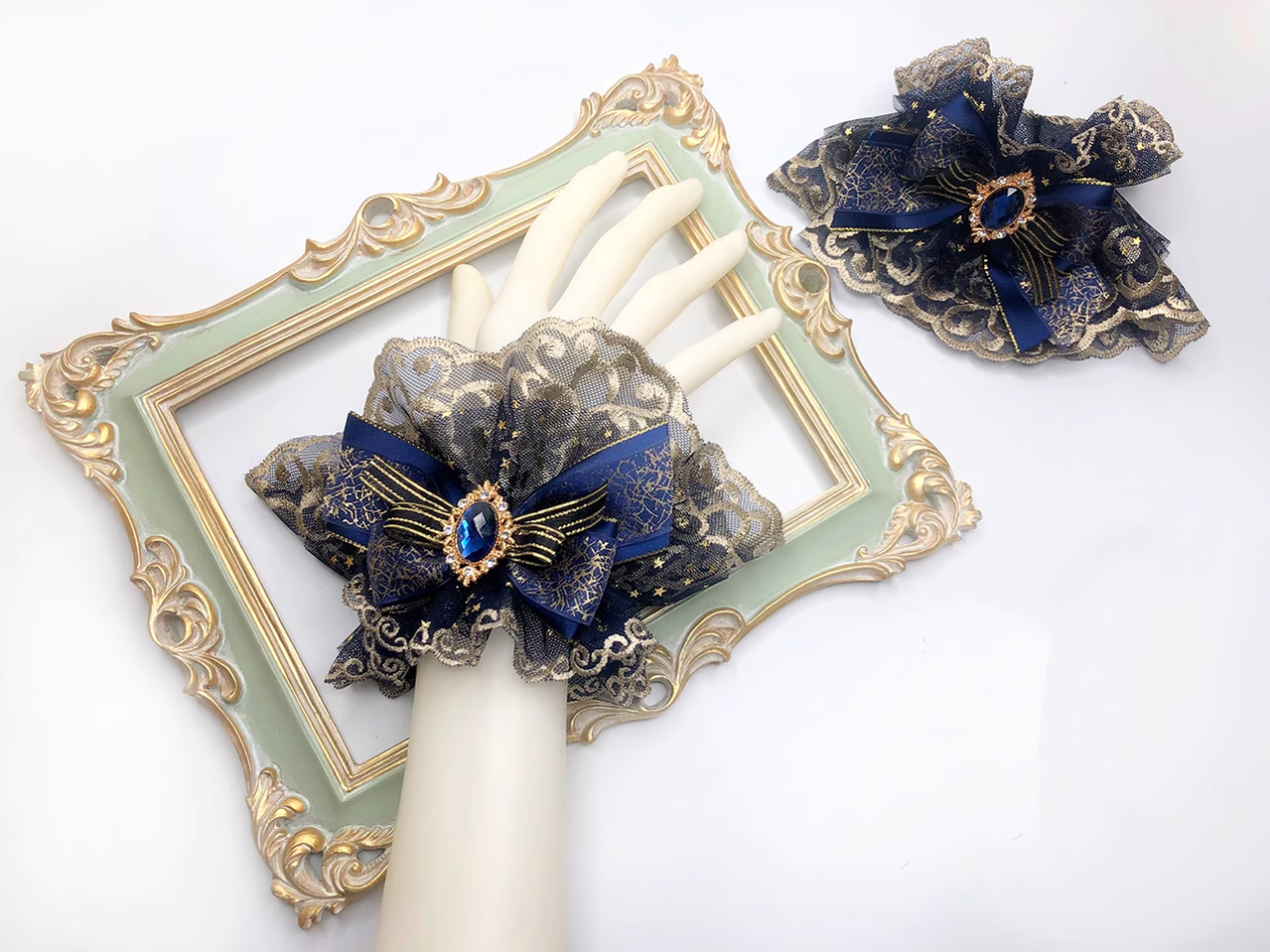 Qianye - Gorgeous Lolita Cuffs Indigo Hand Sleeves Lolita Accessory