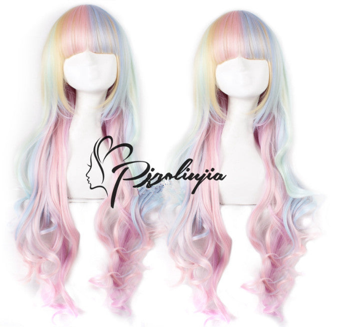 Piaoliujia - Japanese Gradient Rainbow Color Lolita Wig