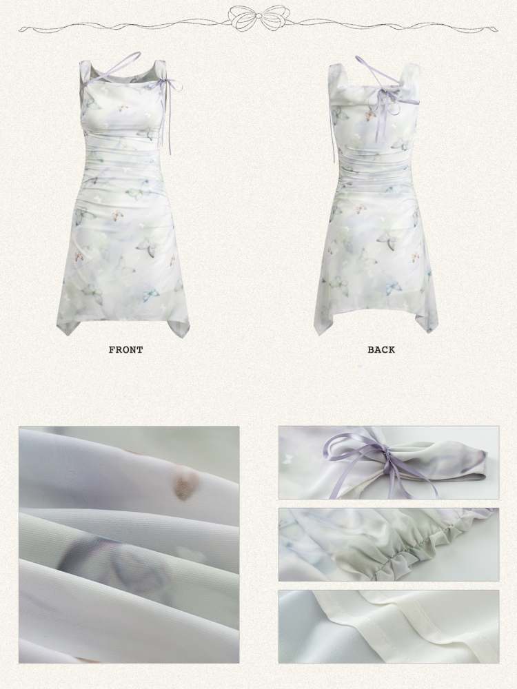 Butterfly Gather Suspender Dress【s0000008065】