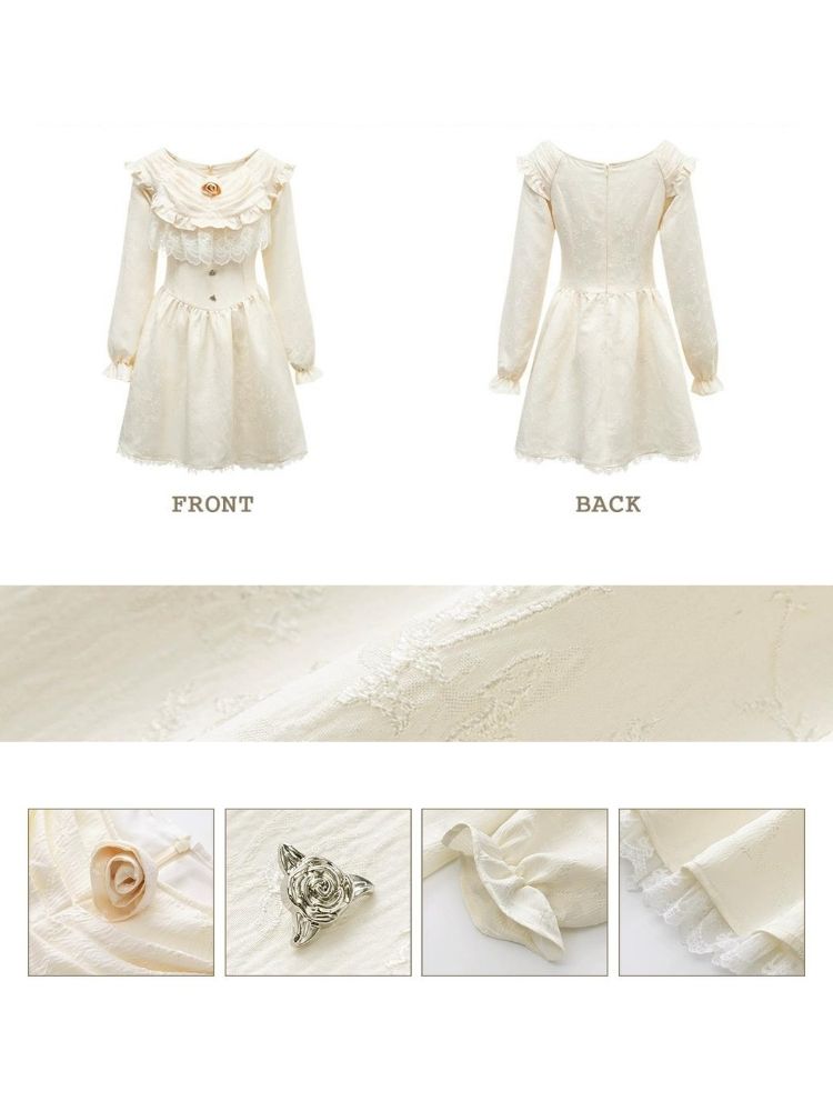 Waist Butterfly Jacquard Dress【s0000003628】