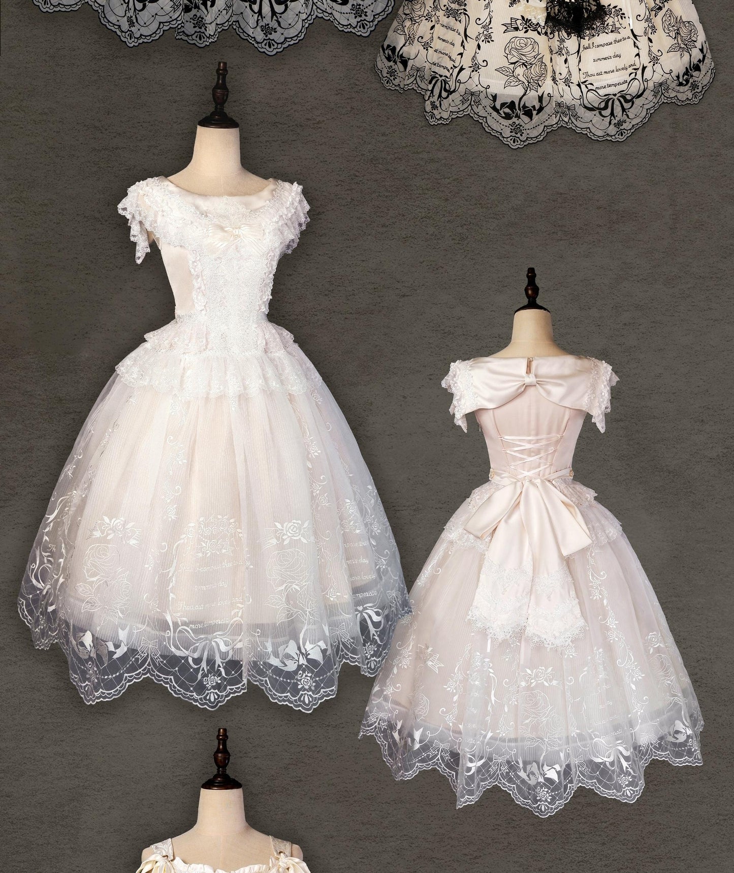 AuroraBorealis - Moonshadow - Gorgeous Wedding Lolita Dress Set Embroidered JSK SK and Bodice