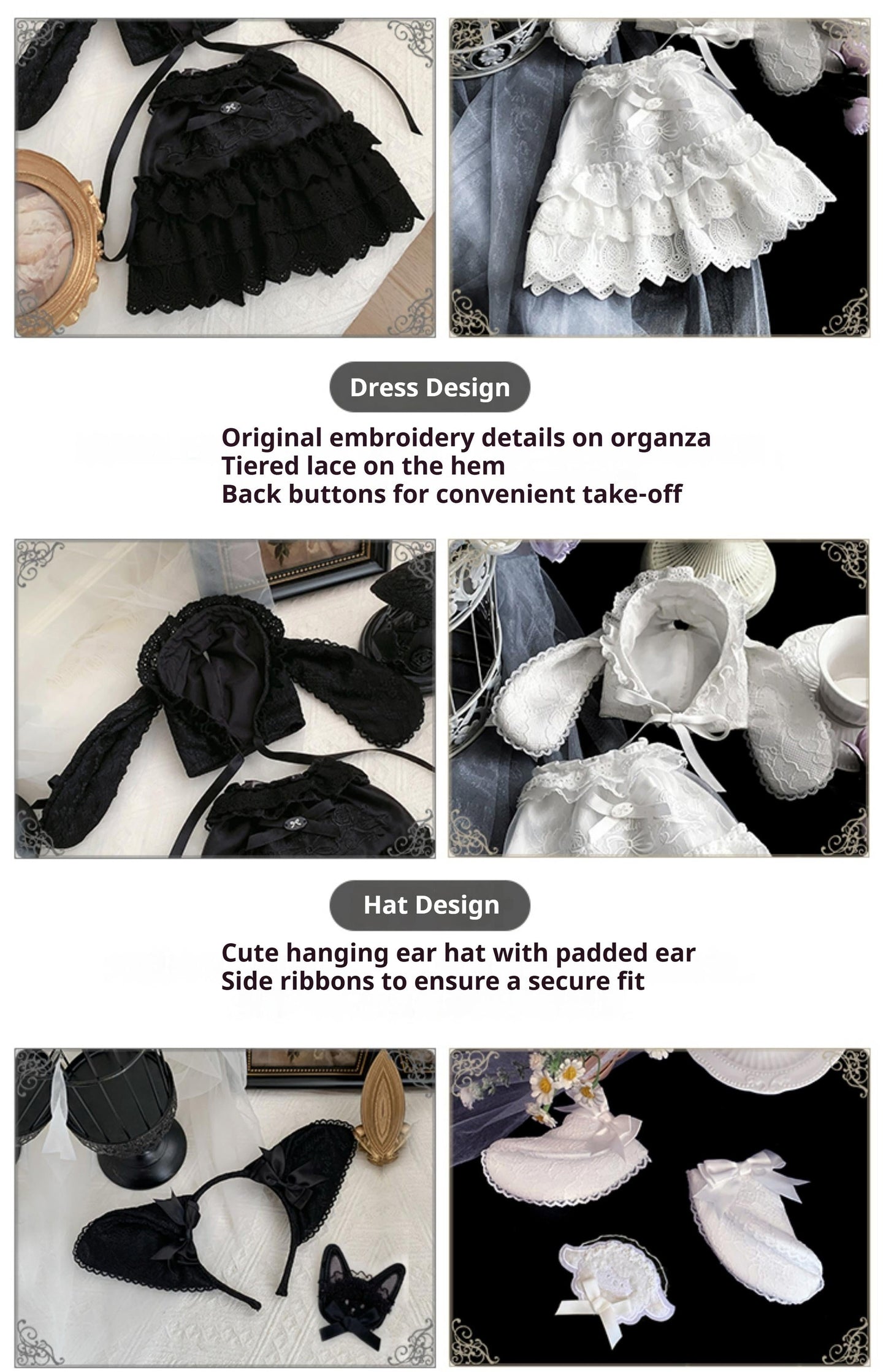 With PUJI - Puppet Box - Kawaii Lolita Bag Lamb Kitten Detachable Bag Dress Hat