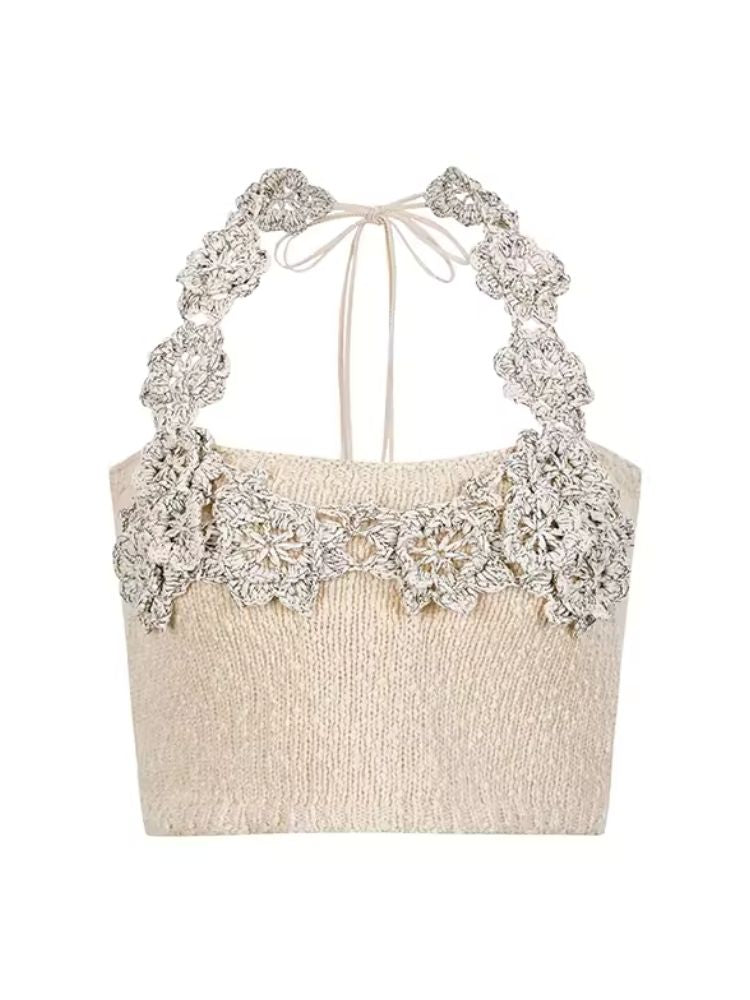 Crocheted Cotton Knit Camisole【s0000008175】