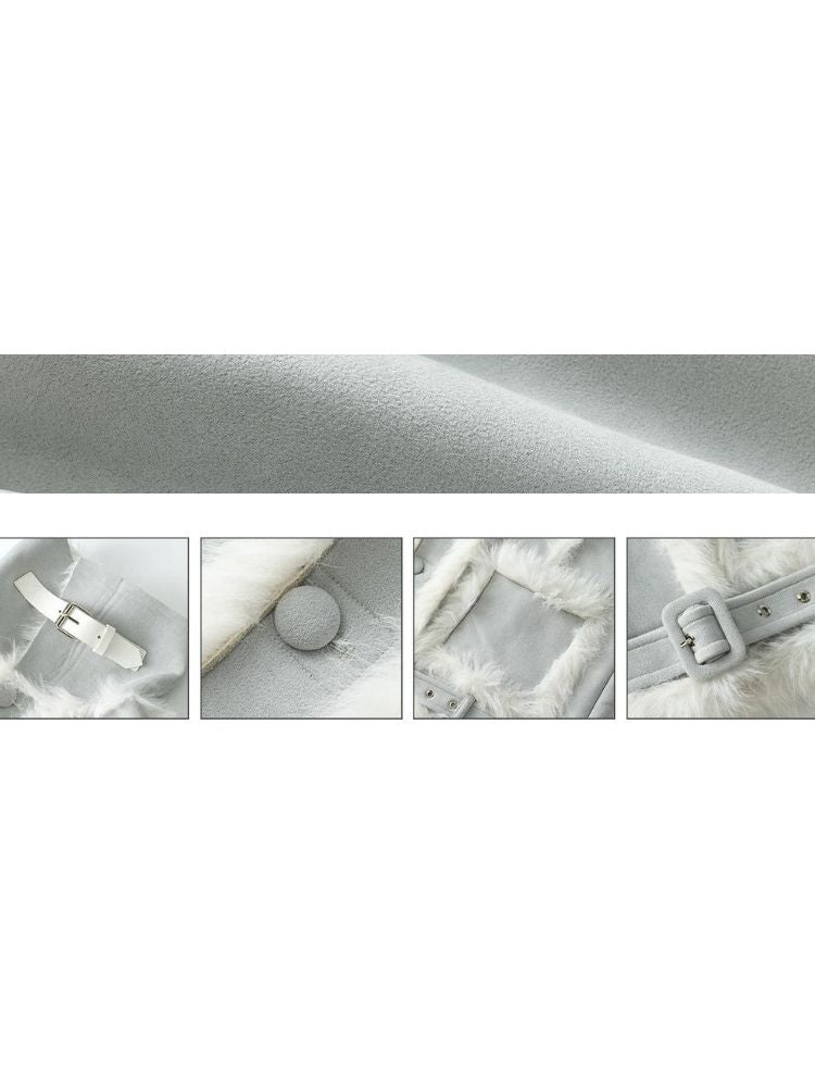 Blue suede fur jacket【s0000004540】