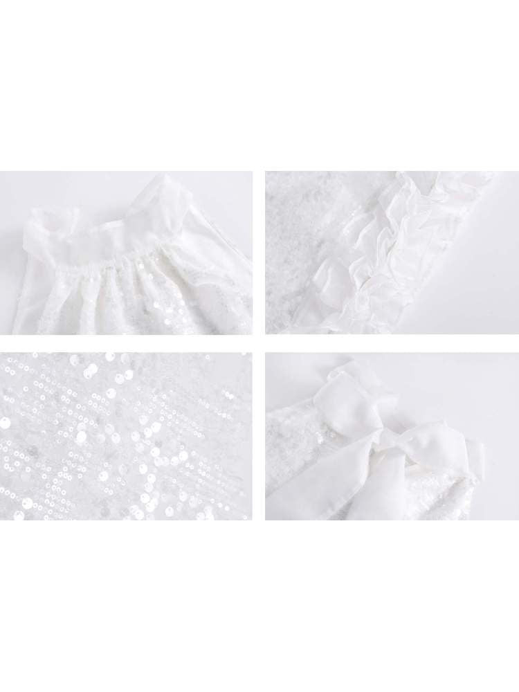 Sequins Ribbon Lace Halter Neck Dress【s0000007367】