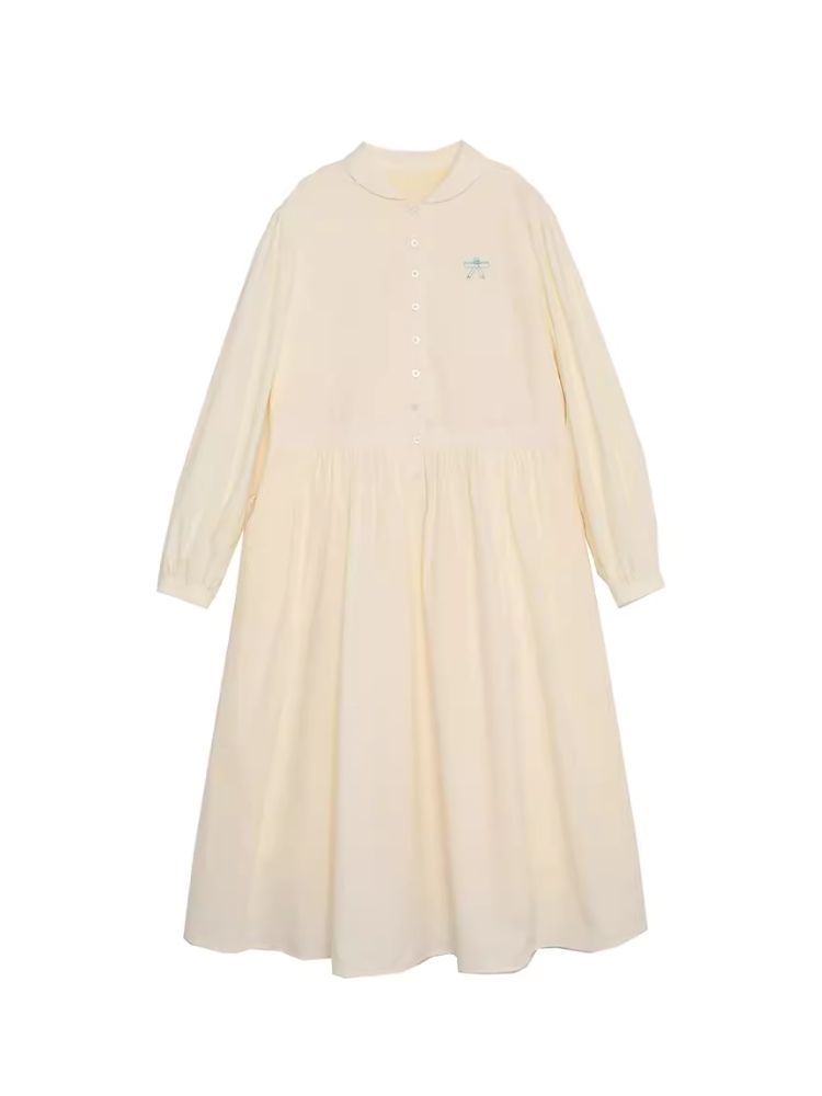 Embroidery Cheese Yellow Tender Dress【s0000007490】