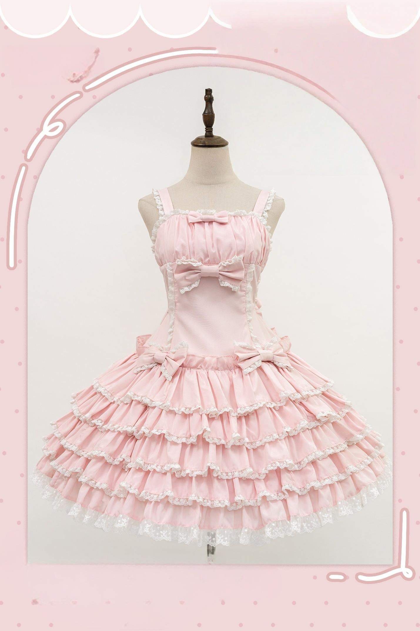 Nn Star - Half Sugar Ism - Sweet Lolita JSK Low Waist Dress With Tiered Hem