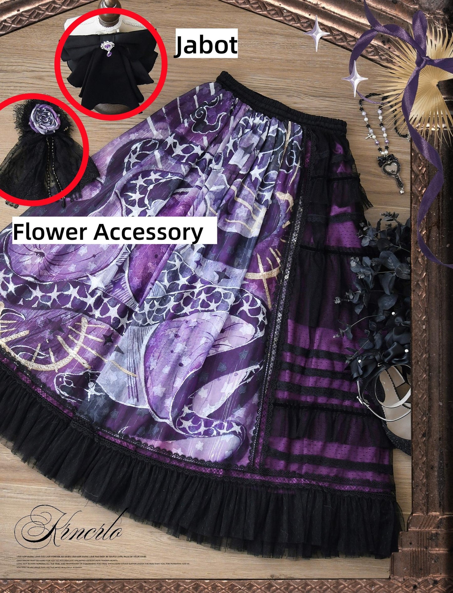 Krncrlo - Laocoon - Gothic Lolita SK Suit With Purple Snake & Apple Print