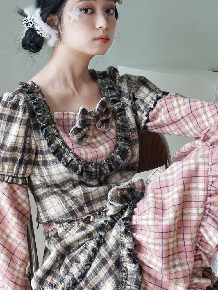 Niche Design Sweet Bow Tops Japanese Lolita Showa Retro Shirt【s0000004279】