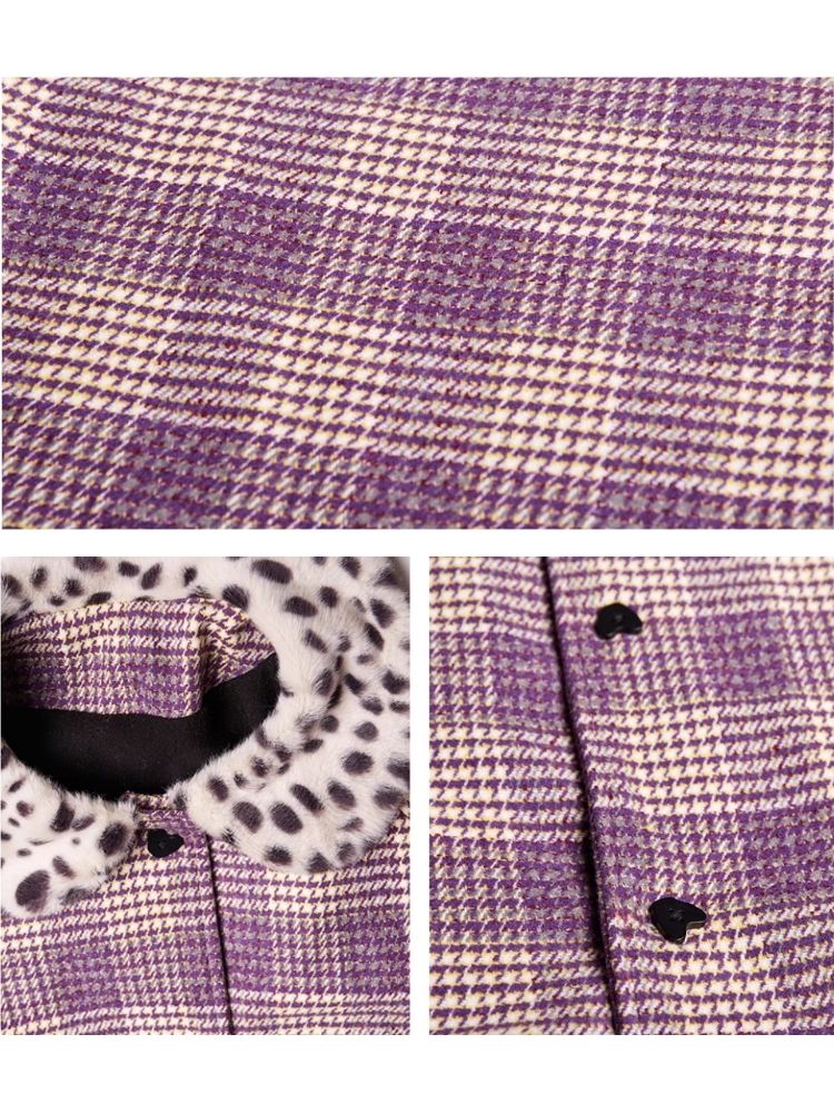 Retro cute girl shawl long coat niche tweed plush coat【s0000004259】