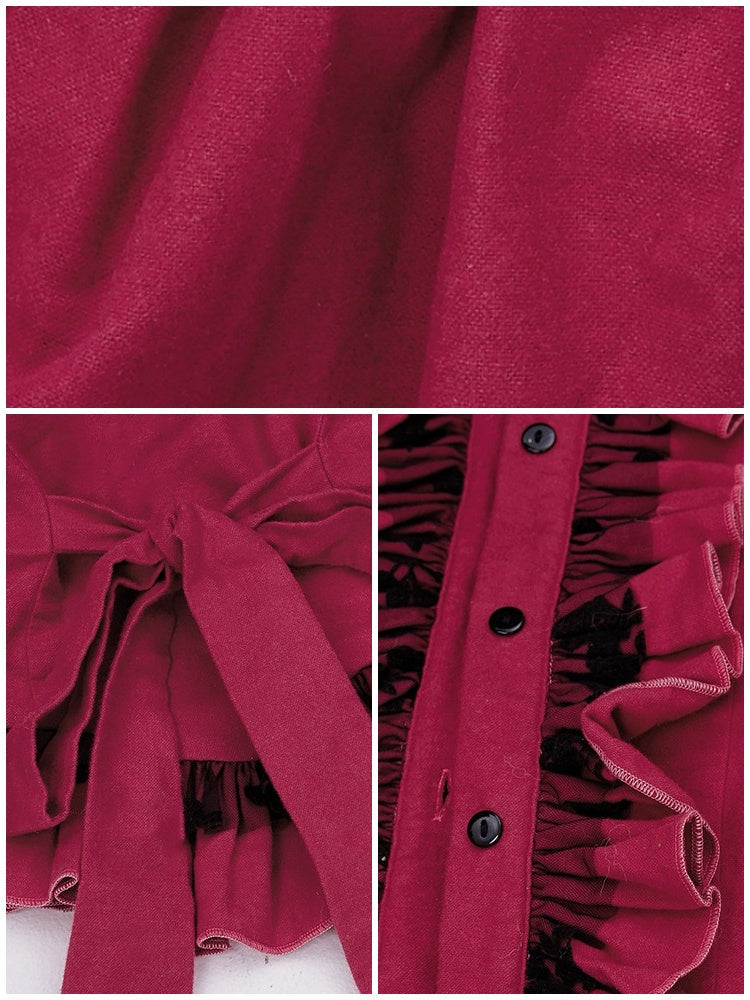 Showa Retro Sweet & Cute Bowknot Frilled Lolita Shirt【s0000003181】