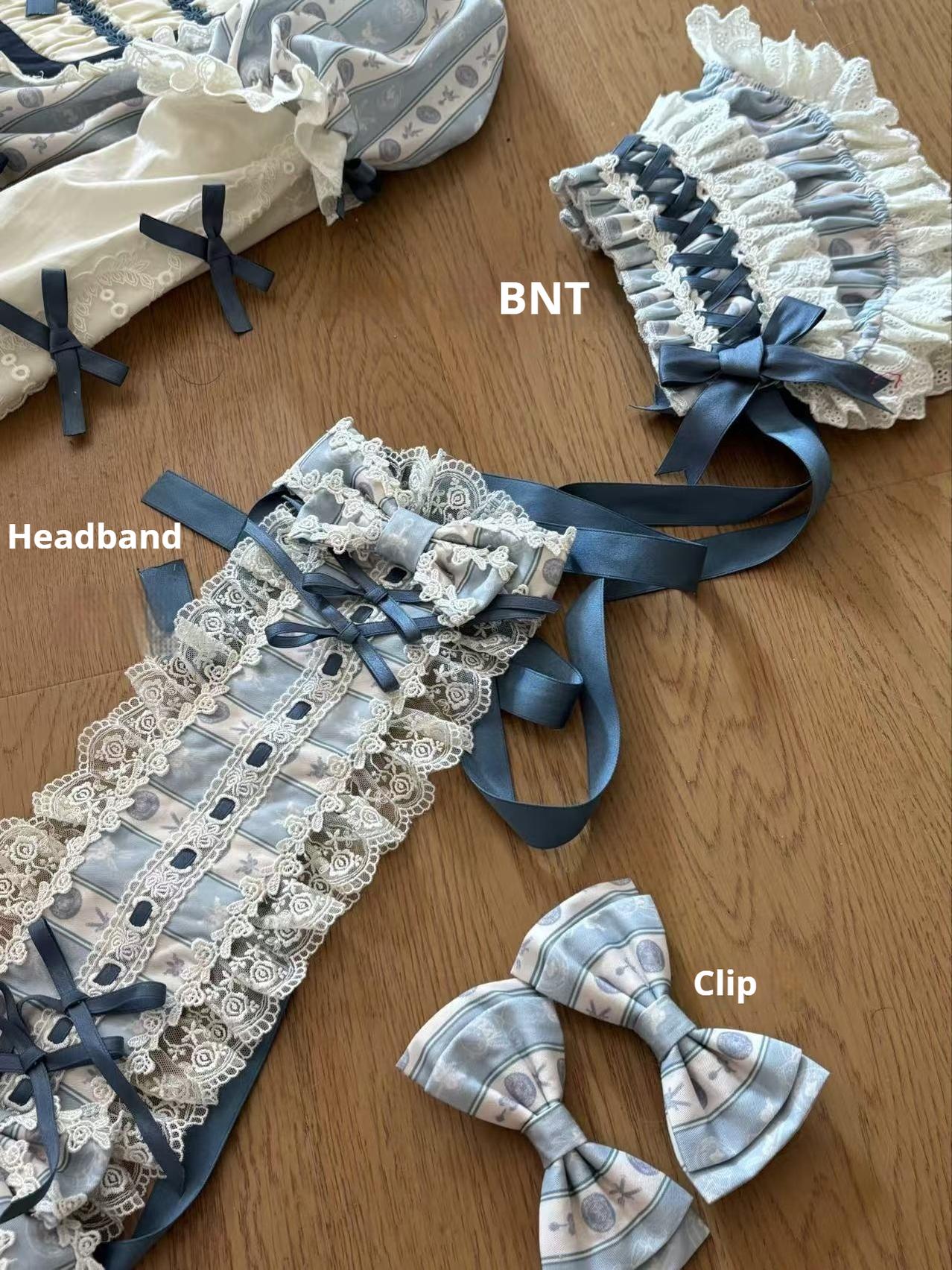 Babyblue - Animal Dinner Handle - Sweet Doll Lolita Headband BNT Bow Trailing Clips