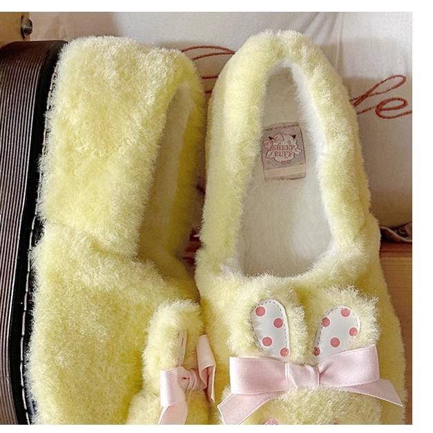 Sheep Puff - Rabbit Fur - Sweet Lolita Shoes Plush Rabbit Winter Lolita Shoes