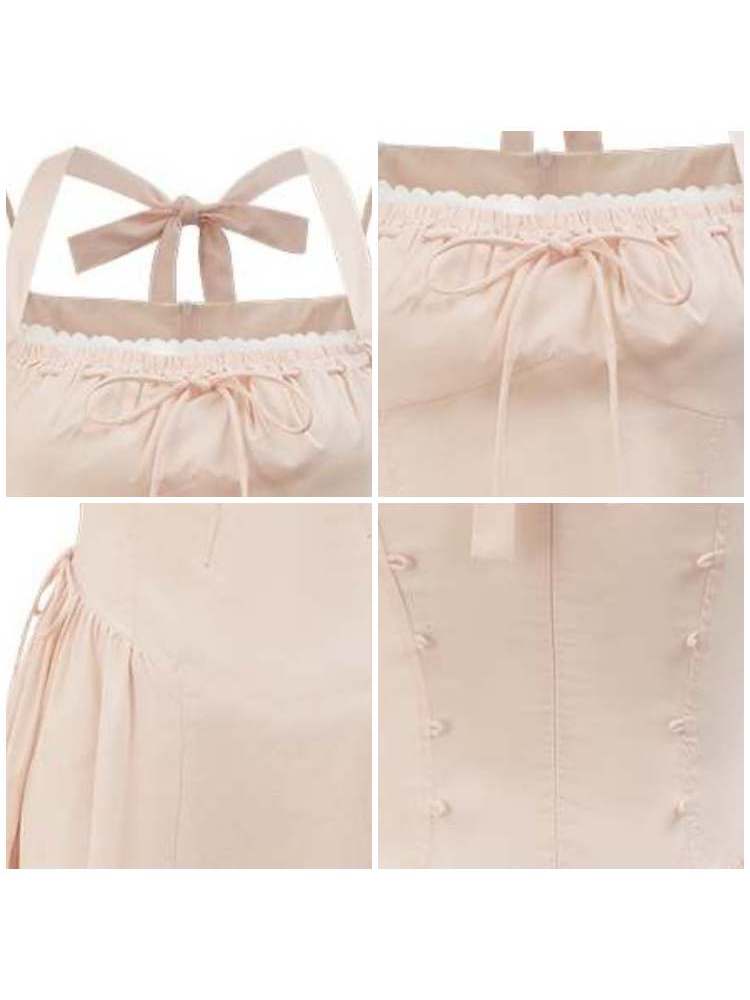 French Waist Sling Halter Neck Dress【s0000008059】