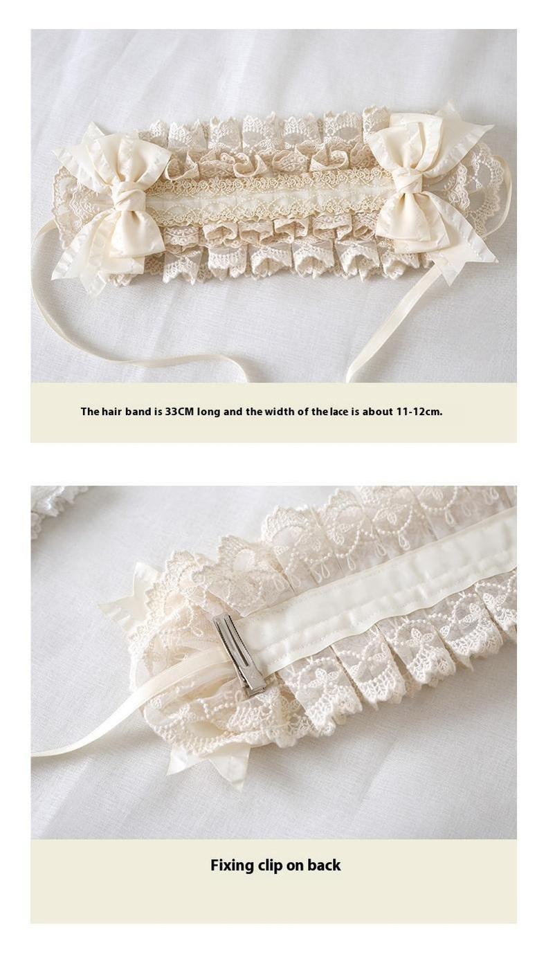 Xiaogui - Elegant Lolita Ivory Lace Hair Band