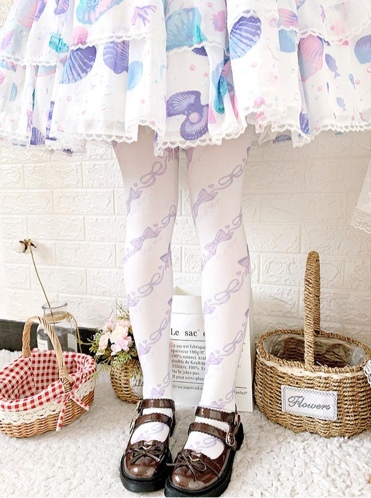 Roji roji - Sweet Bow Lolita Knee Stockings Multicolors