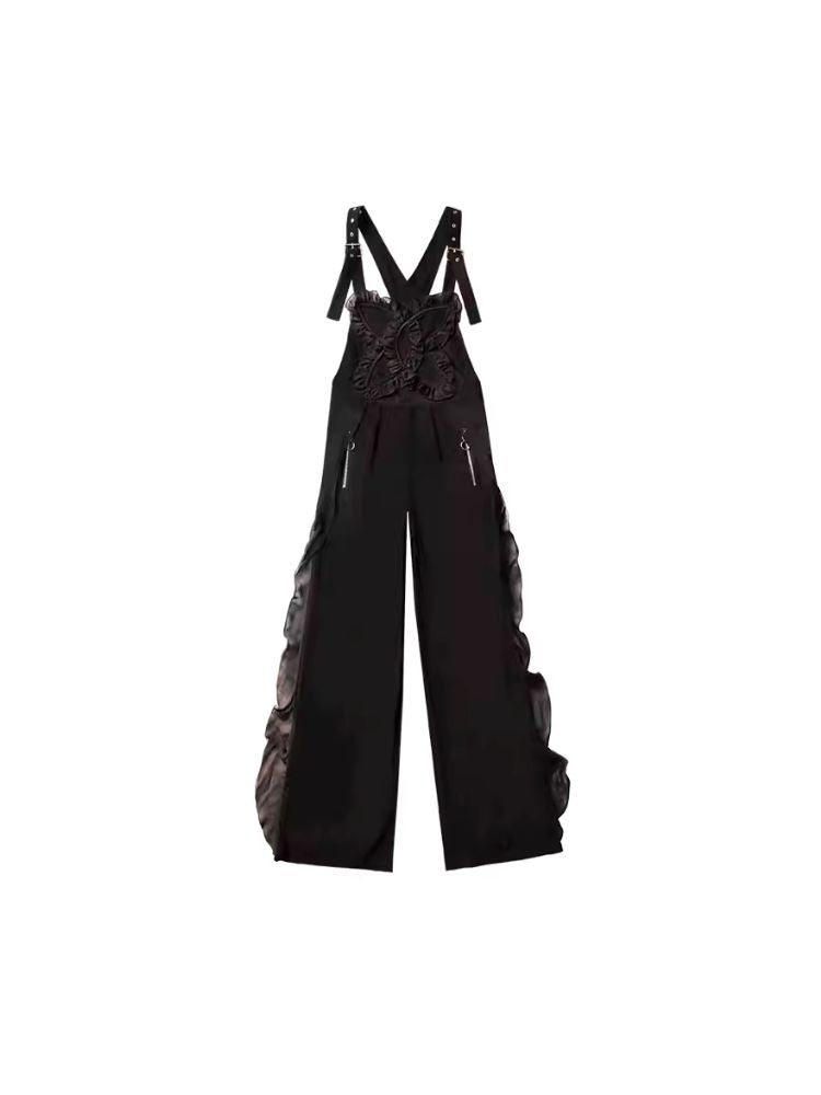 Lace Wide Leg Jumpsuit Back Pants【s0000006952】