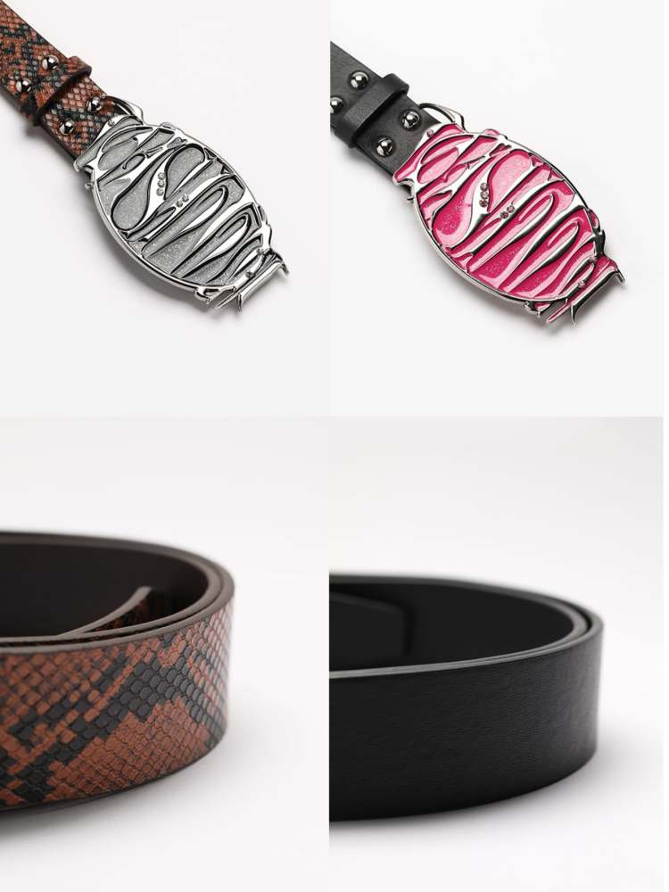 Logo Metal Plate Glitter Diamond Champion Belt【s0000008313】