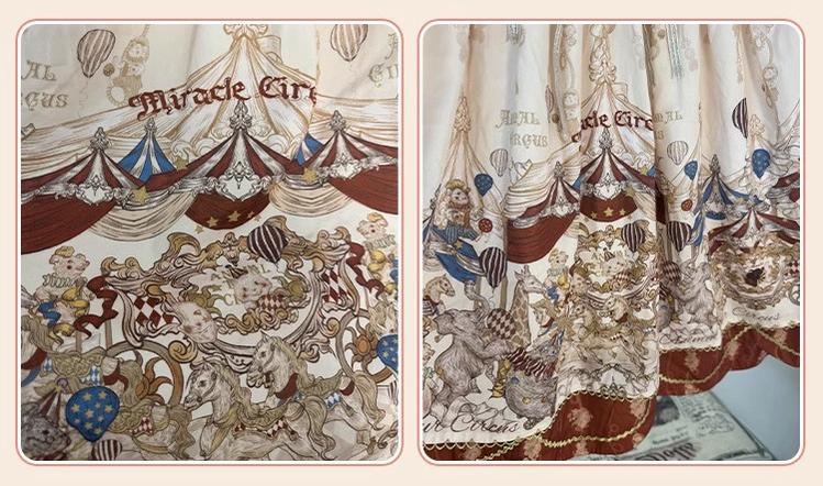 Akiyama Future Studio - Miracle Circus - Kawaii Lolita Dress Bust-Supporting JSK with Circus Prints
